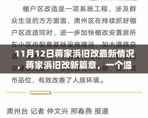 蒋家浜旧改新篇章，11月12日最新改造进展与温馨日常的蜕变