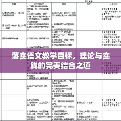 落实语文教学目标,理论与实践的完美结合之道