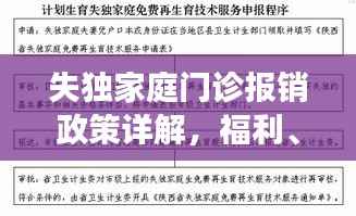 失独家庭门诊报销政策详解，福利、申请及解读一网打尽！